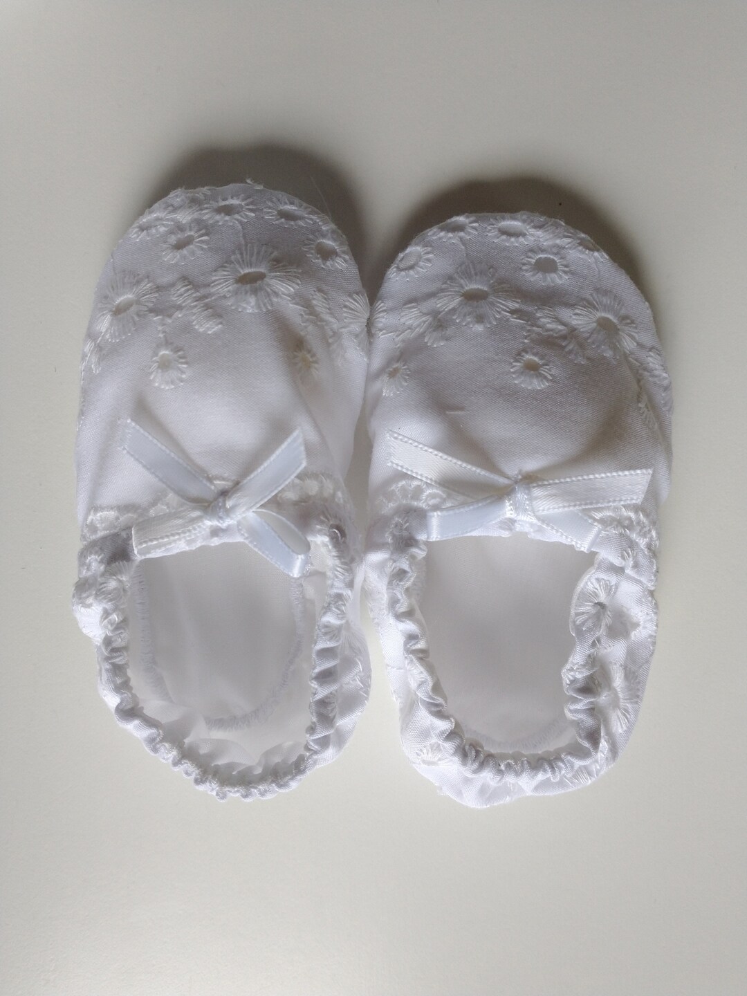 Reborn/baby White Cotton Eyelet Infant Christening/special Occasion ...