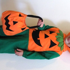 Toddler Boy Girl Pumpkin Jack-O-lantern children's Costume 1-2T & 3-4T image 2