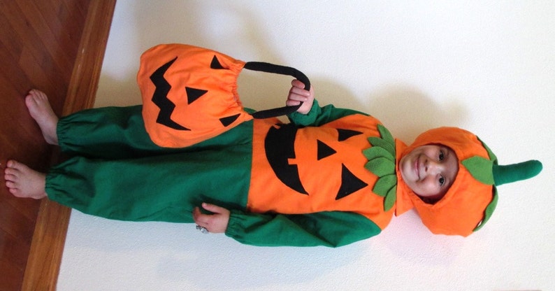 Toddler Boy Girl Pumpkin Jack-O-lantern children's Costume 1-2T & 3-4T image 2