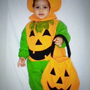 Toddler Boy Girl Pumpkin Jack-O-lantern children's Costume 1-2T & 3-4T image 8