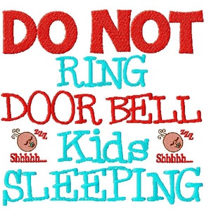 Do Not Ring Door Bell Kids Sleeping