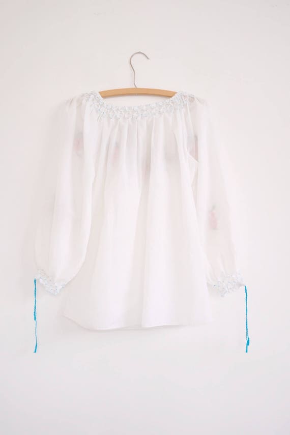 Vintage Hand Embroidered Blouse  // 70's fashion.… - image 6