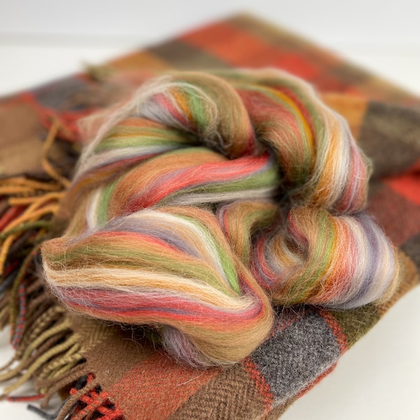 Signature Custom Blend 'Irish Blanket' Combed Top 100% Merino Wool Roving Fiber for Hand Spinning, Wet or Nuno Felting; Ready to Ship!