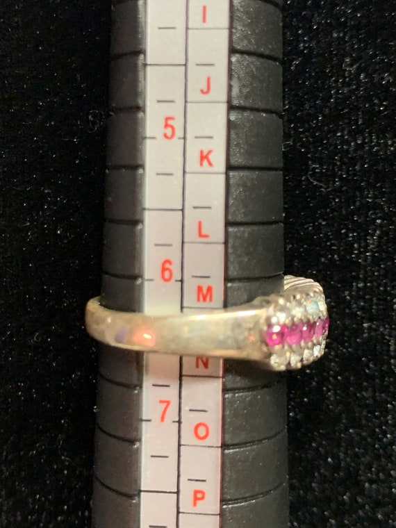 Silver Ruby and Cubic Zirconia Ring - image 3