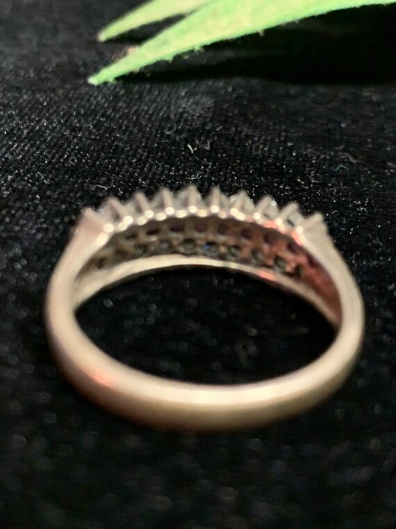 Silver Ruby and Cubic Zirconia Ring - image 6