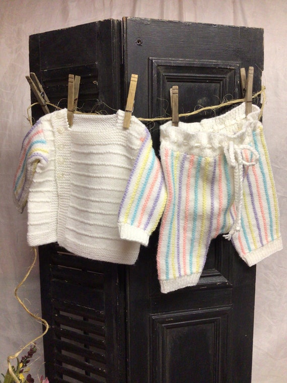 Vintage knit baby set