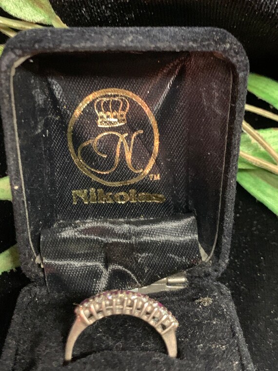Silver Ruby and Cubic Zirconia Ring - image 7