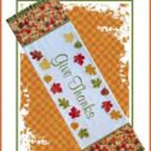 Give Thanks Table Runner by Janine Babich for Machine Embroidery