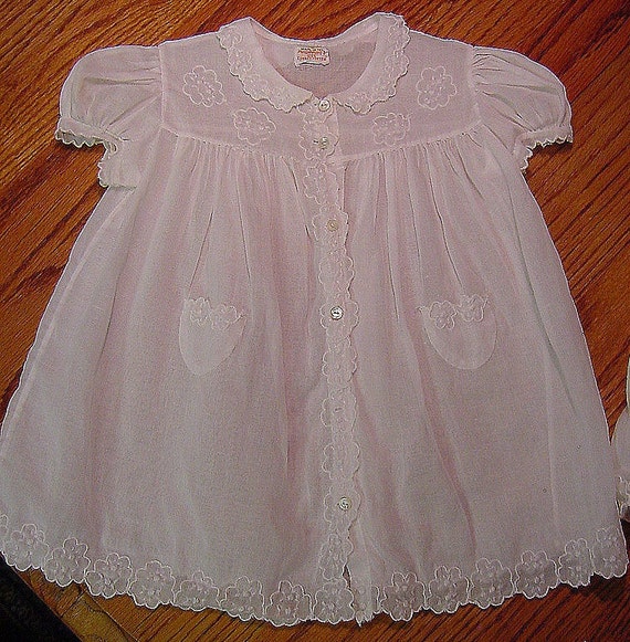 1950's Vintage Baby Girl Matching Dress and Slip … - image 2