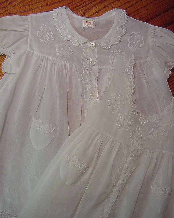 1950's Vintage Baby Girl Matching Dress and Slip … - image 1