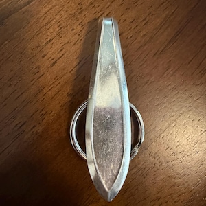 Llavero con clip para bolso con mango de cuchara chapado en plata