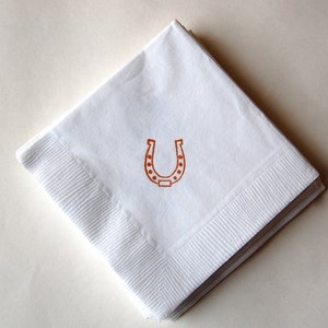 Horseshoe Beverage Napkins / Set of 50 / Cowboy or Cowgirl Birthday Party