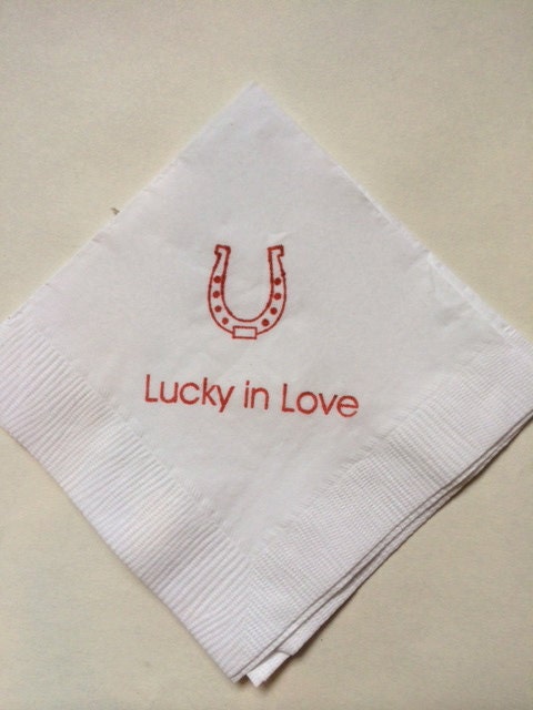 Horseshoe Beverage Napkins Set of 50 Cowboy or Cowgirl Birthday Party Bar Napkins Lucky in Love