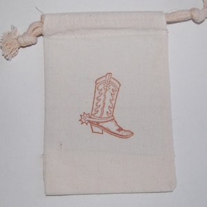 Cowboy Boot Muslin Bags / Set of 10 / Perfect for Birthday Parties