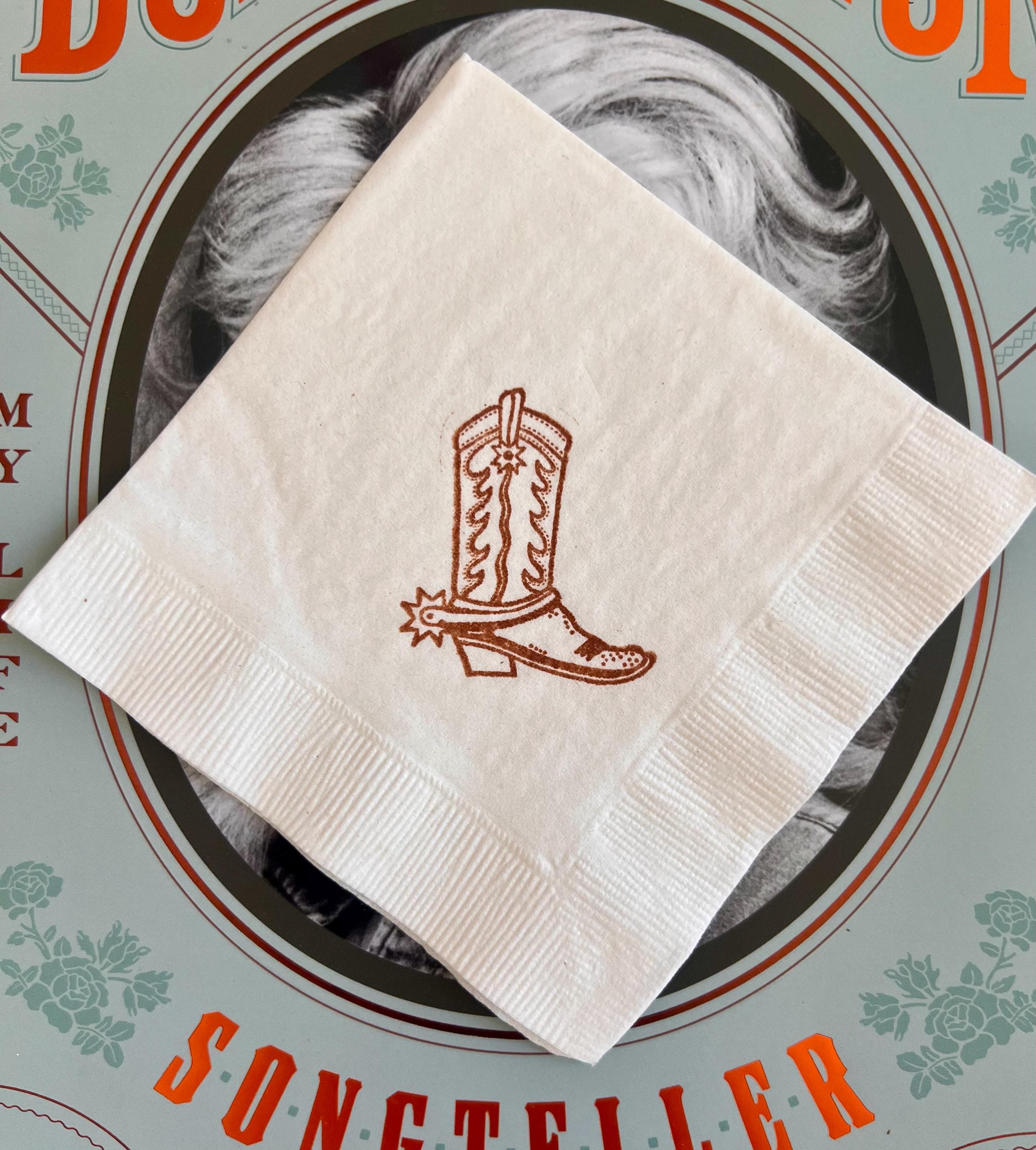 Cowboy Boot Beverage Napkins / Set of 50 / Cowboy or Cowgirl Birthday Party