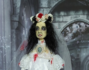 Handmade Vampire Ghost Creepy Doll