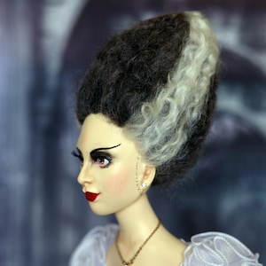 Bride of Frankenstein OOAK art doll Handmade home decor figurine