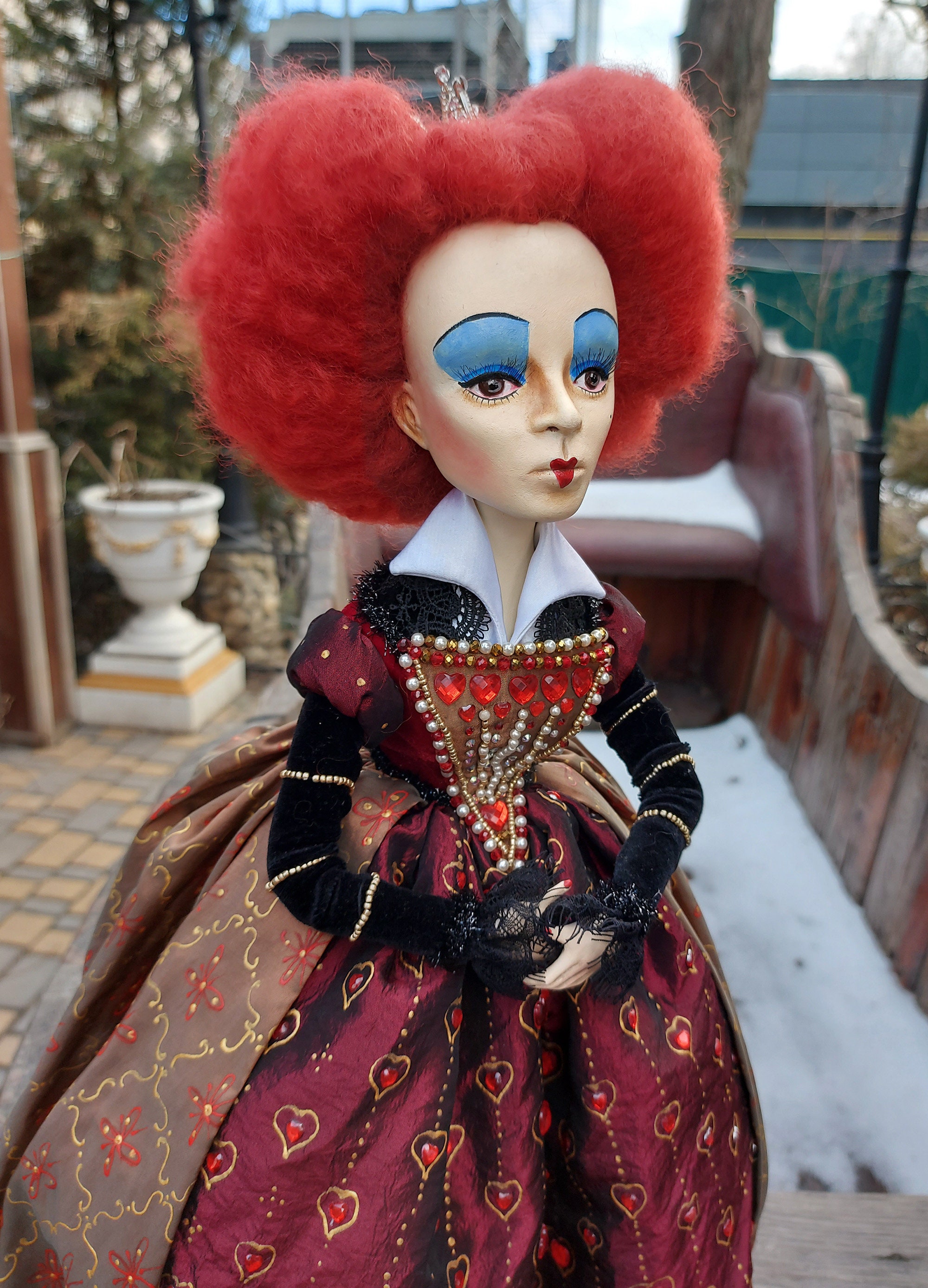 The Queen of Hearts collectible art doll Red Queen OOAK Etsy