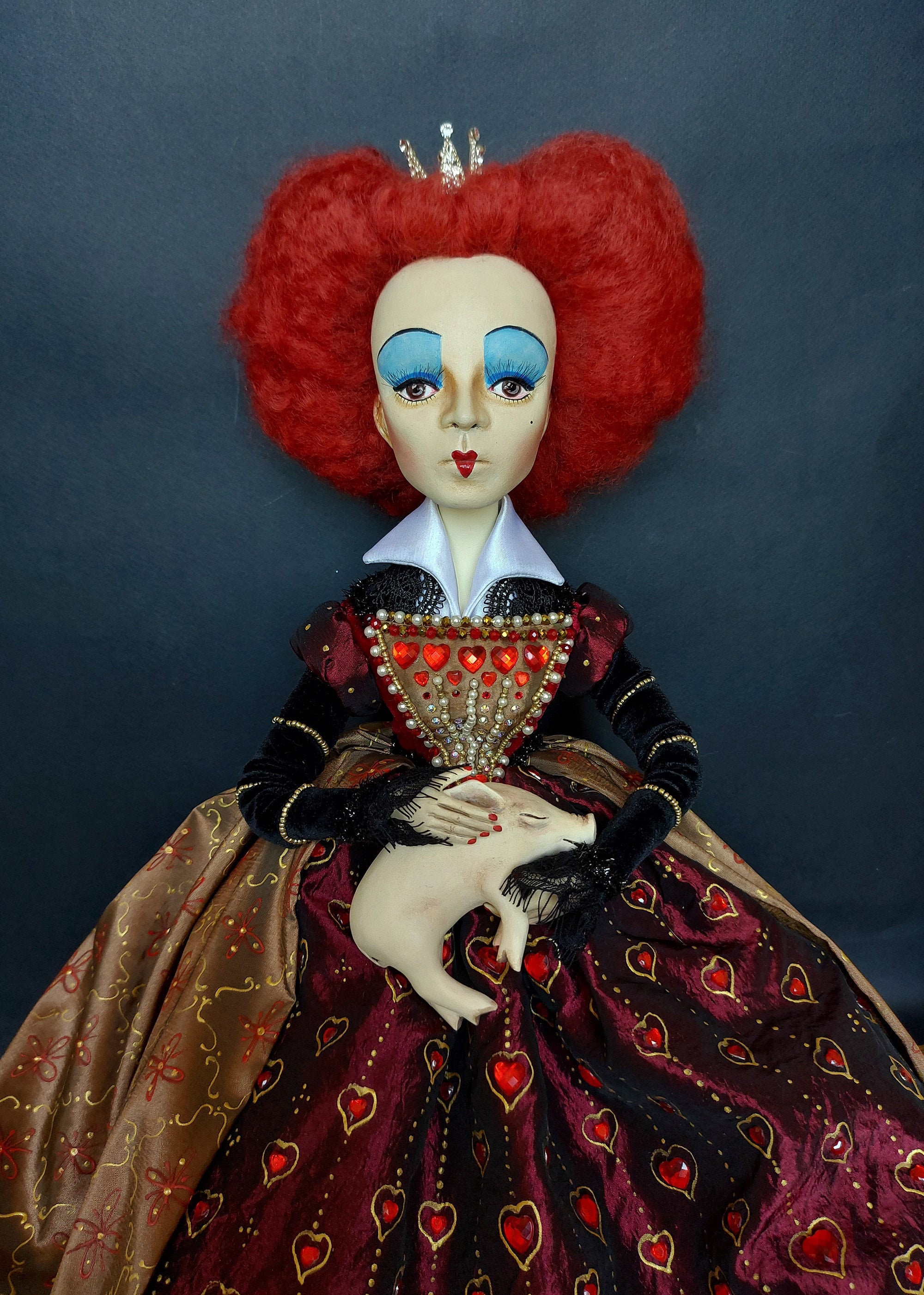 The Queen of Hearts collectible art doll Red Queen OOAK Etsy
