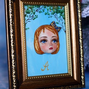 Alice in Wonderland 3d portrait in Frame, Alice in Wonderland  Wall Decor,