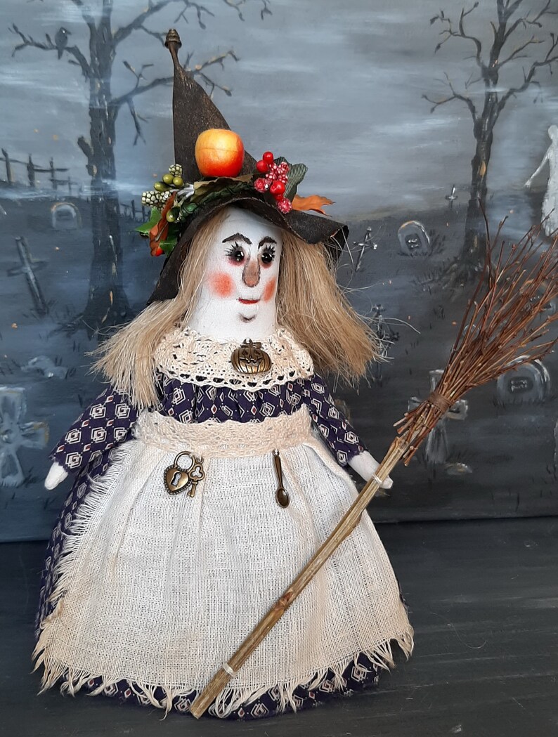 Halloween Handmade Witch doll Halloween home decor Etsy