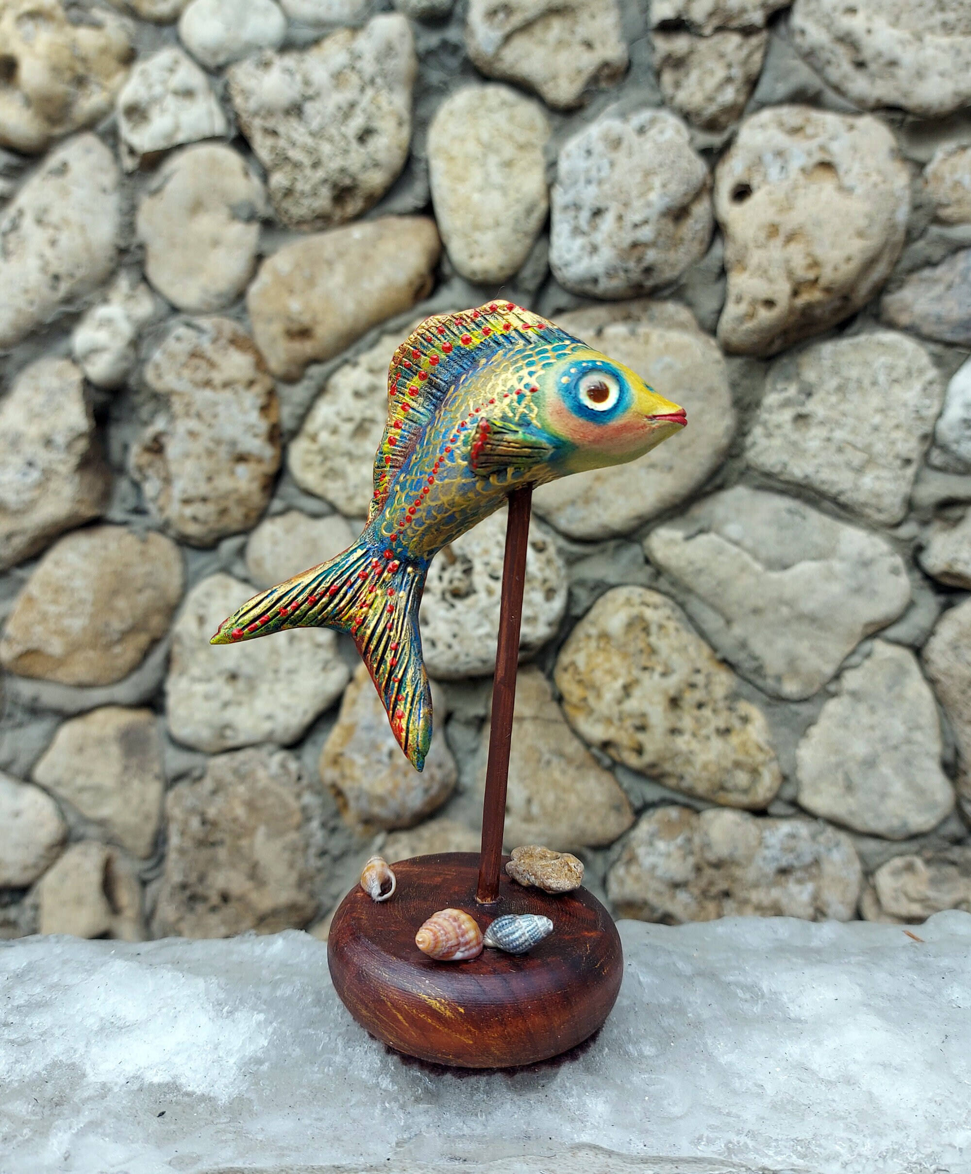 Goldfisch Ton Figur Sammler Souvenir Fisch handgemachte Etsy