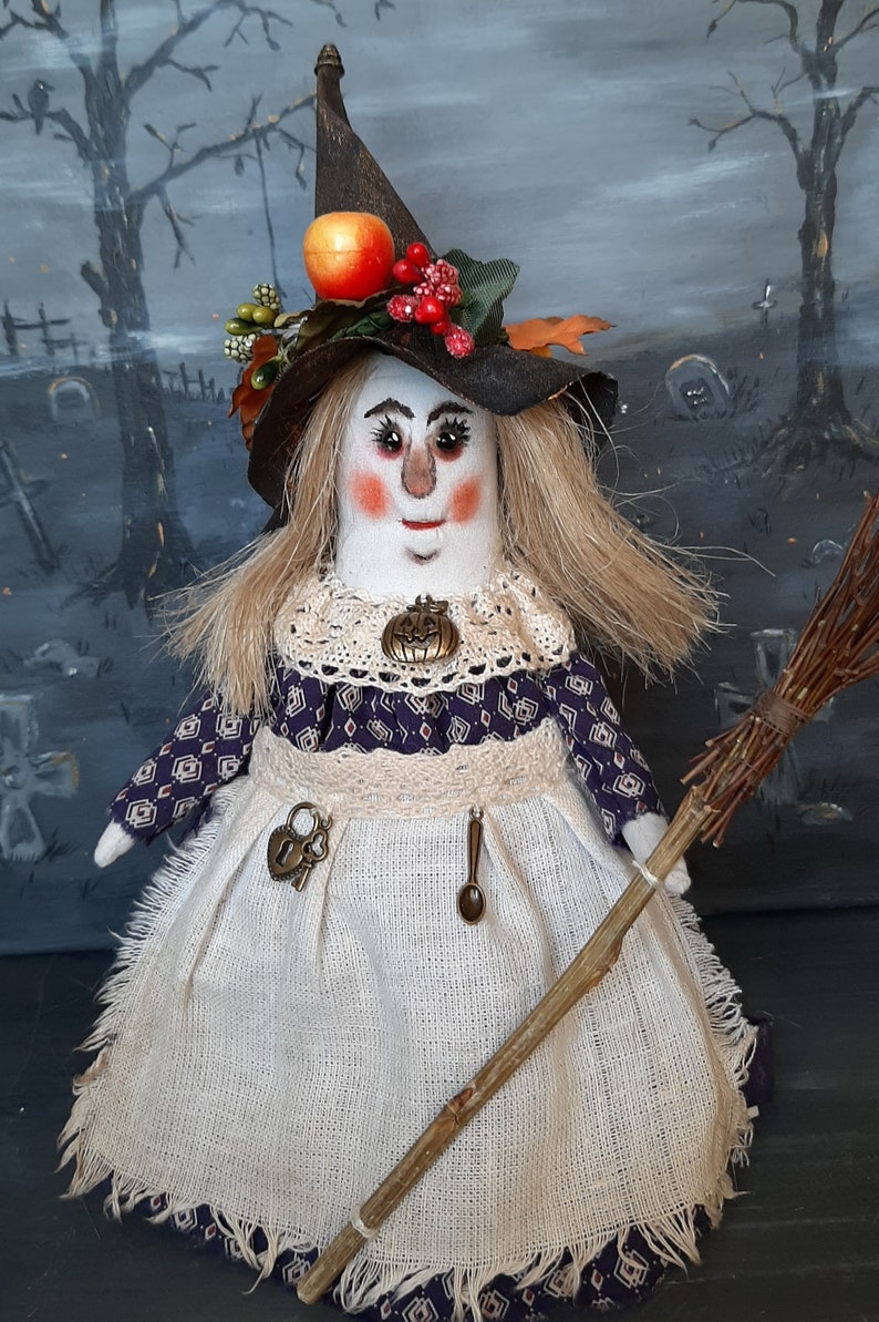 Halloween Handmade Witch doll Halloween home decor Etsy