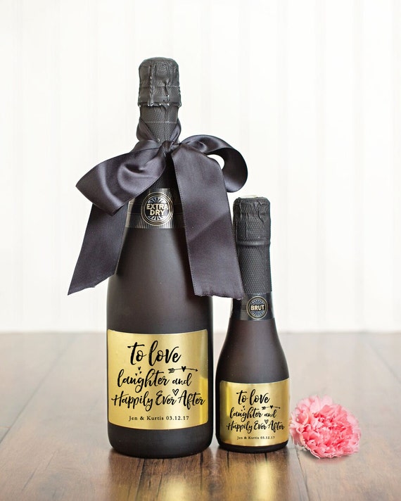 Mini Wine Bottle Labels Bridal Shower Favor Wedding Favors