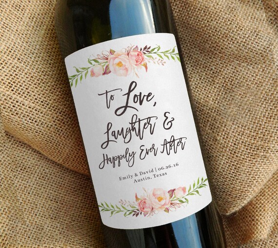 Custom Wine Bottle Label Wedding Favor Gift Etsy