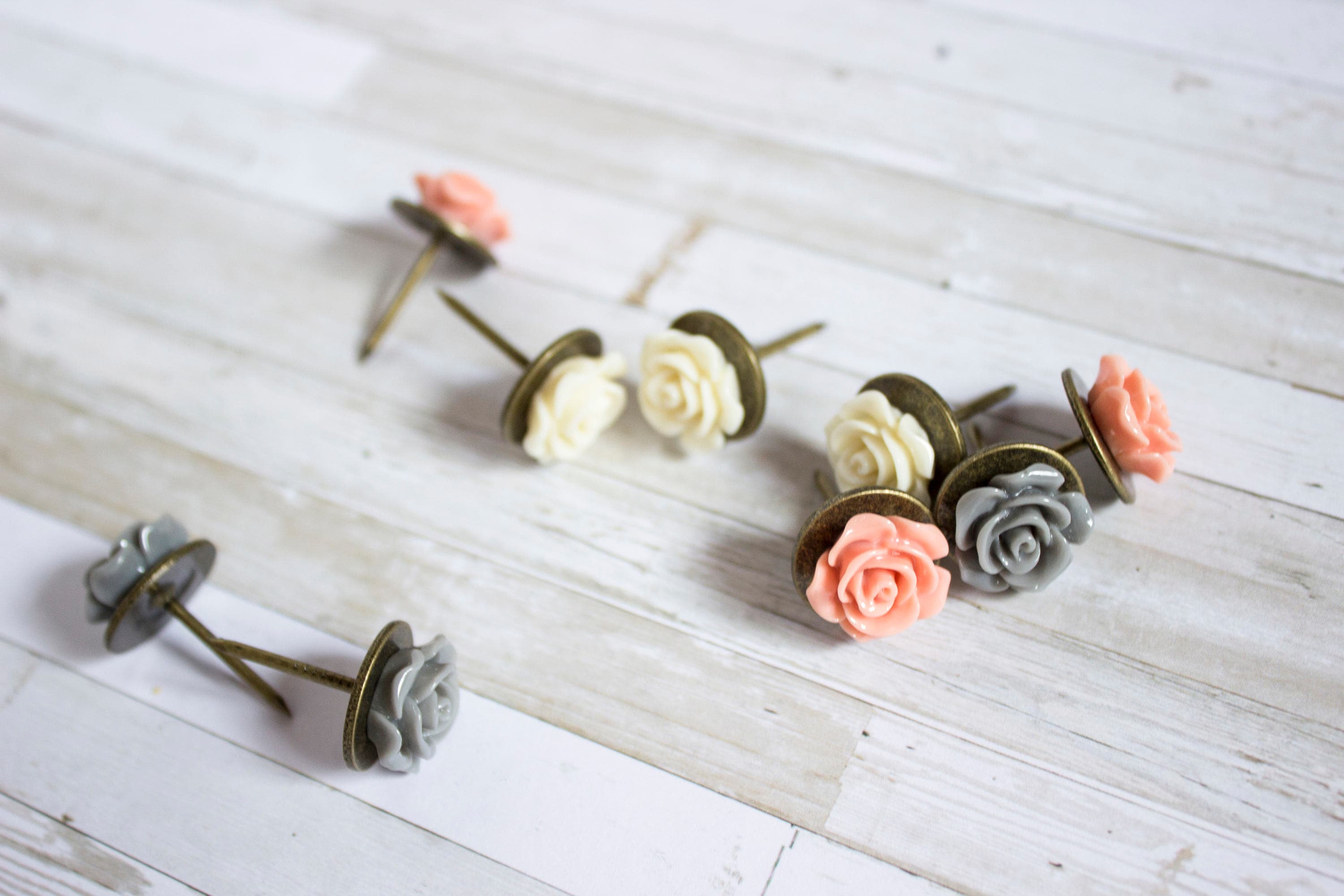 9 Pcs Flower Push Pins / / Bulletin Board Thumbtack Boho Etsy