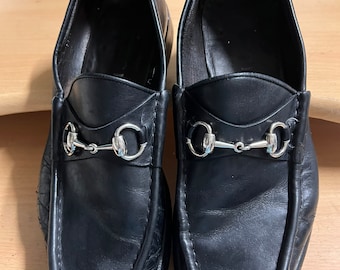 Vintage Gucci Horsebit Loafers Mens US 9 UK 8 EU 42 Black Leather Bit Loafers 8D Vintage Gucci Men Loafers Sz 8 D Black Horsebit - Etsy main image 4