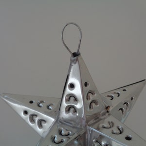 Moravian Star Silver Tin Ornaments, Christmas Ornaments, Holiday Ornaments, Star Ornaments, Weddings Decor, Party Favors, Wedding Favors image 3