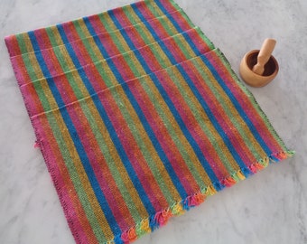 Pedal Loom Handwoven Placemats, Artisanal Handloomed Placemats, Table Linens, Textile Art from Mexico, Master Weavers, Individuales de Telar