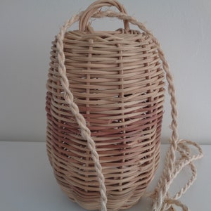 Rattan Hanging Lamp Shade from Yucatan, Rattan Hanging Lantern Shade, Handwoven Lamp Shade, Farmhouse Modern, Bejuco Hanging Lamp, Lantern Bild 1