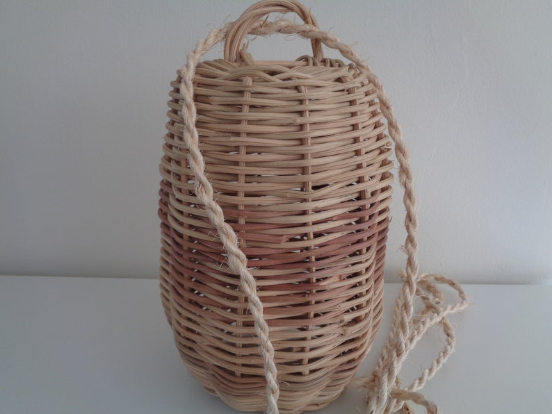 Rattan Hanging Lamp Shade from Yucatan, Rattan Hanging Lantern Shade, Handwoven Lamp Shade, Farmhouse Modern, Bejuco Hanging Lamp, Lantern Bild 1