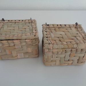 Natural Fiber Storage Containers, Bathroom and Closet Containers, Jewelry Boxes, Storage and Organization, Farmhouse Modern, Tule, SET of 2