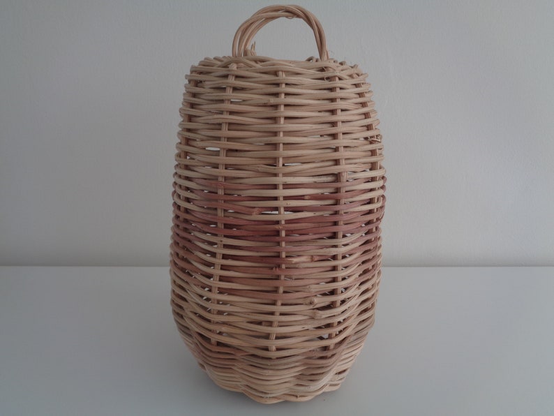 Rattan Hanging Lamp Shade from Yucatan, Rattan Hanging Lantern Shade, Handwoven Lamp Shade, Farmhouse Modern, Bejuco Hanging Lamp, Lantern image 2