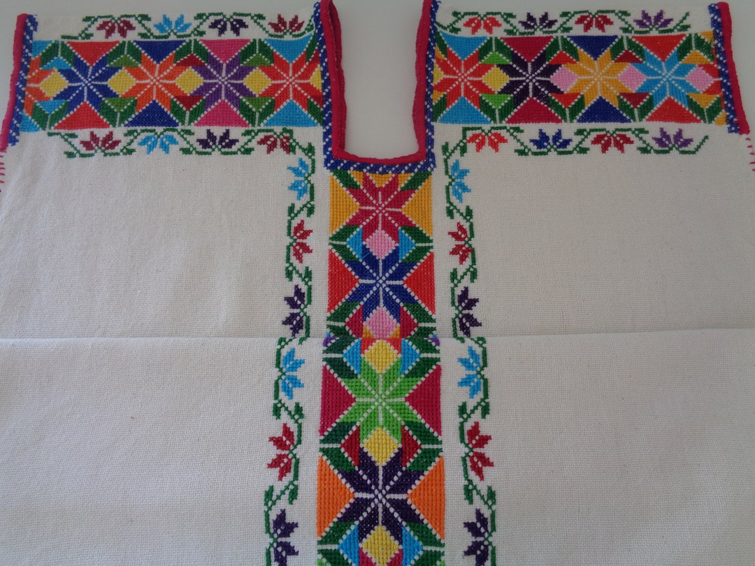 Buy Hand-embroidered Huipil Top: Mexican Cross-stitch Wall Decor Online in  India