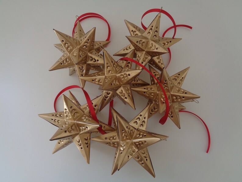 Moravian Star Silver Tin Ornaments, Christmas Ornaments, Holiday Ornaments, Star Ornaments, Weddings Decor, Party Favors, Wedding Favors image 9