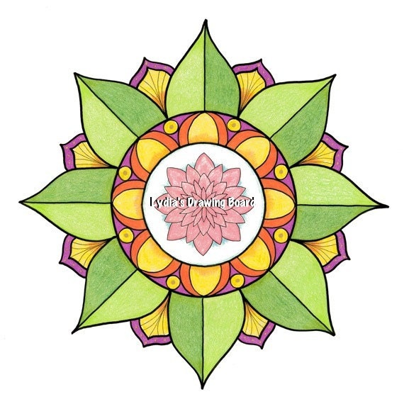 Mandala Art, Mandala Wall Art, Mandala Print, Lotus Mandala, Yoga Studio Decor, Spiritual, Peaceful Art, Sacred Geometry Art, Lotus, Mandala