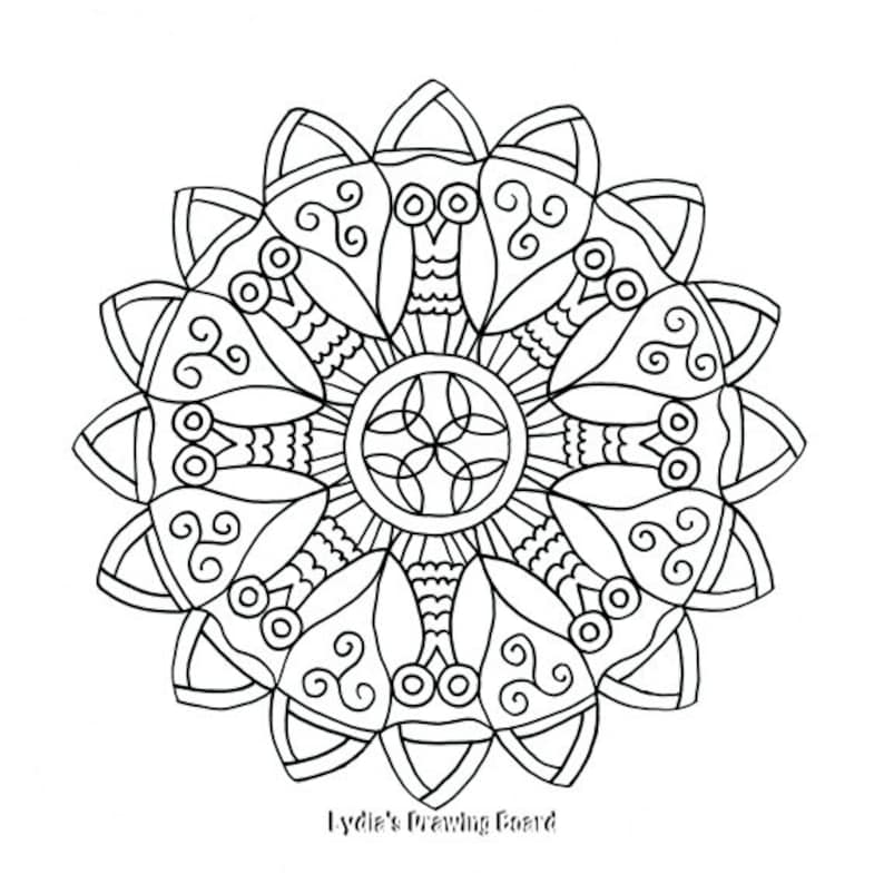 Celtic Owl Mandala Coloring Page | Etsy