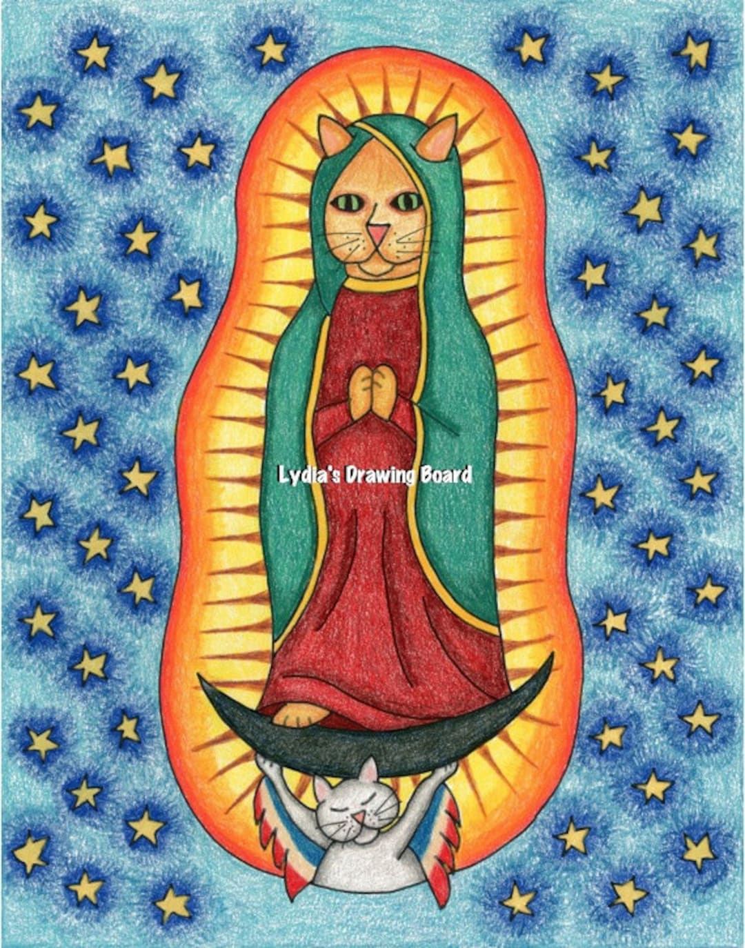 Nuestra Señora de Guadalupe Arte Dibujo Original Arte lápiz - Etsy México