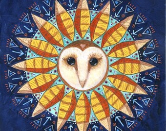 Mandala Print, Mandala Wall Art, Owl Art, Owl Artwork, Meditation Art, Woodland Art,  Energy Art, Spiritual Art, Owl Mandala, Owl Art Print