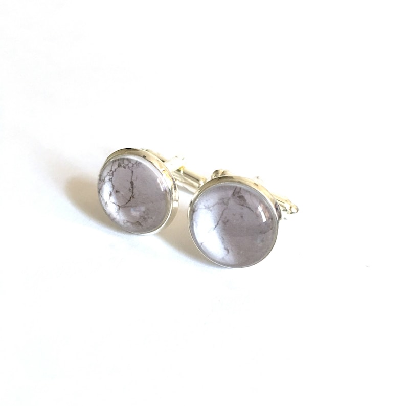 Marble Cufflink Marble Accessories Marble Decor Black and White Marble Marble Art Gray Marble Grey Marble Marble Cufflinks