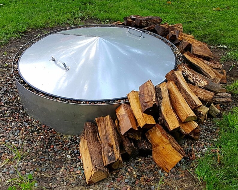 Fire Pit Cover 39 Diameter Made No Rust Stainless Steel Etsy
