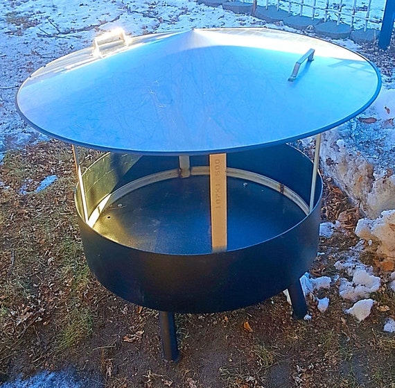 37 Dia Fire Pit Heat Deflector Stainless Steel Fire Etsy