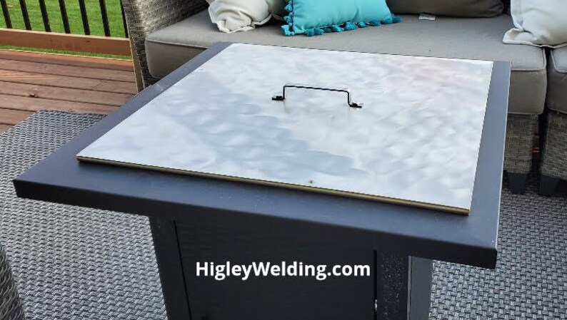 Fire Pit Cover Lid Snuffer 24 x 24 x 34 No scratch edge Gas or Wood Snuffer.