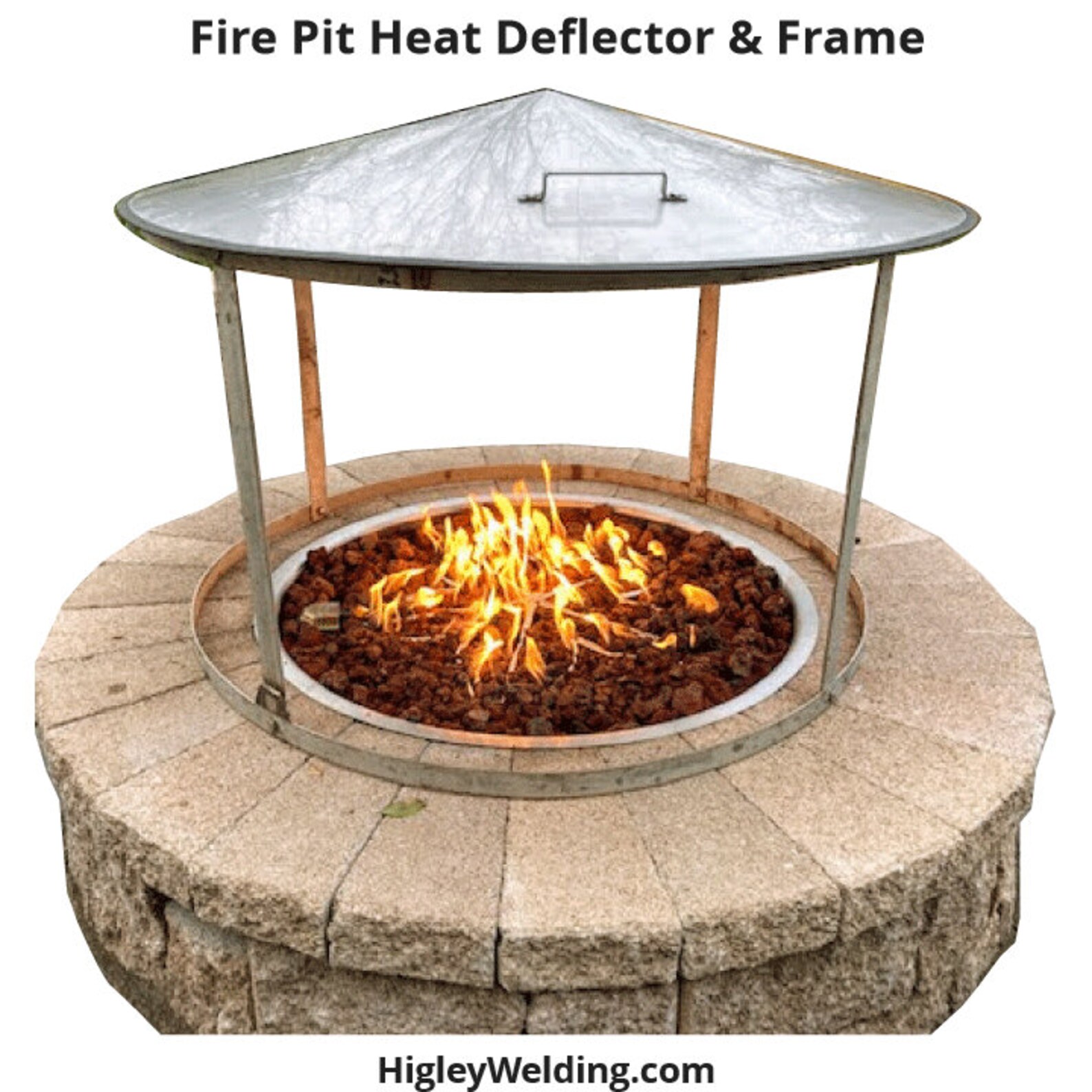 37 Dia. Fire Pit Heat Deflector. Stainless Steel Fire Etsy