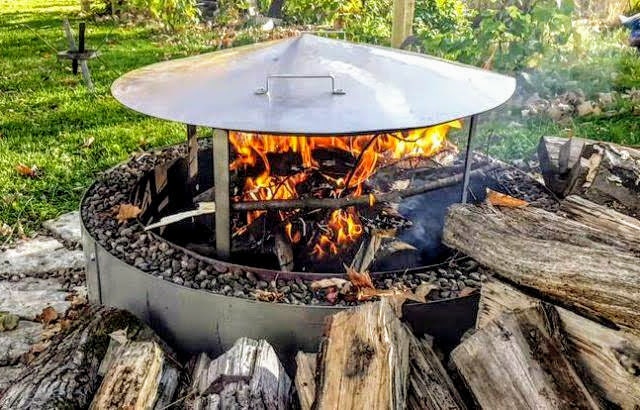 43 Fire Pit Stainless Steel Heat Deflector Shield Cover | Etsy