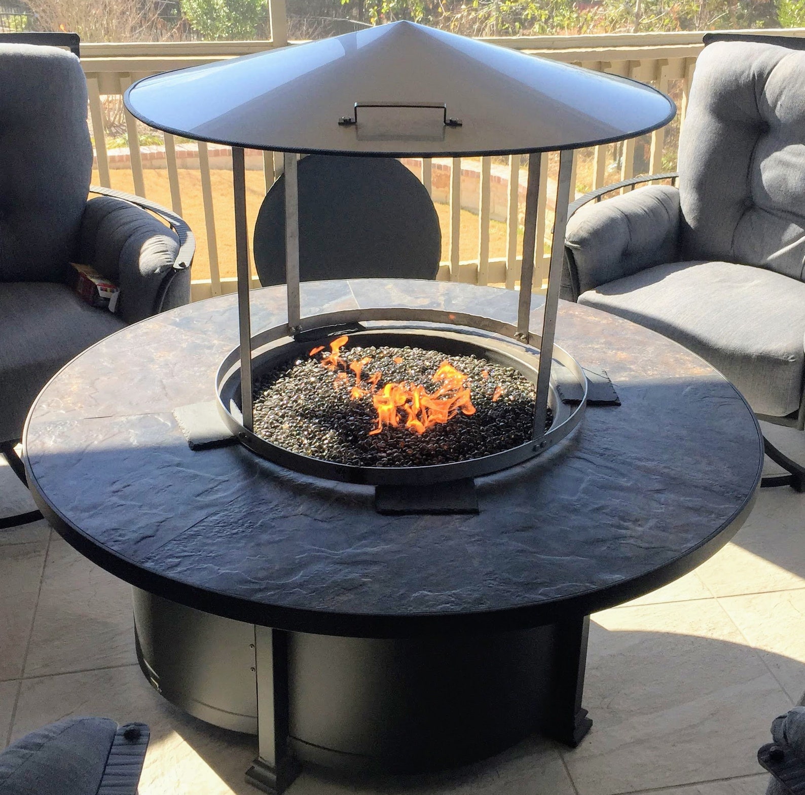 37 Dia. Fire Pit Heat Deflector. Stainless Steel Fire Etsy